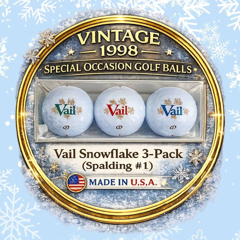 Vintage 1998 Vail Spalding #1 Golf Balls 3-Pack Snowflake Souvenir Set